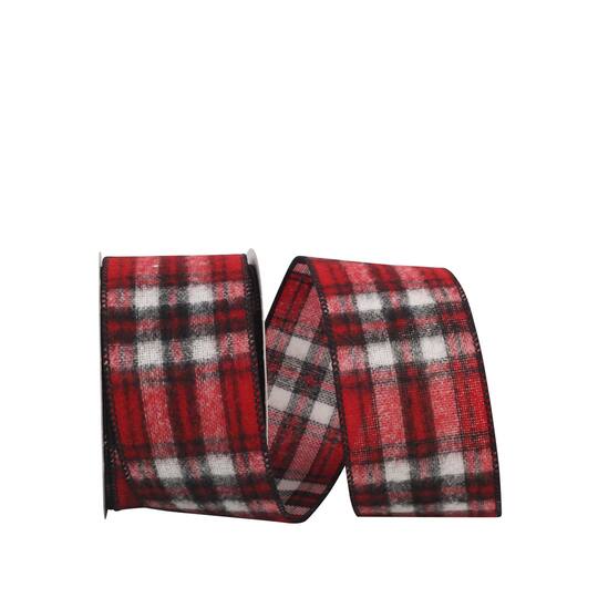 JAM Paper 2.5&#x22; x 10yd. Flannel Wired Cozy Country Plaid Ribbon